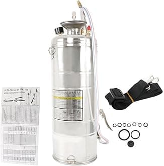 Heavy Duty Stainless Steel Sprayer, 3.5 Gallon Pump Sprayer, 14L Stainless Hand Pump Sprayer for Lawn, Garden Watering, Floor Cleaning (20 Wand & 3FT, Silver)