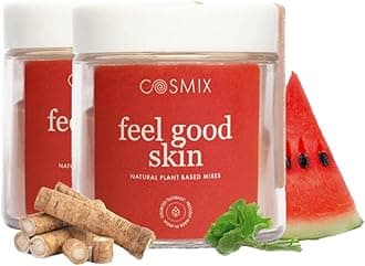 Cosmix Feel Good Skin|For Nourished&Healthy Skin|Supports Collagen Production|Superfood Blend With Bamboo Shoot&Centella|2X60G(Jar Of 2)-40 Servings Each|No Added Sugar|Plant Based,Powder