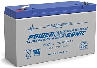 Power-Sonic Rechargeable Sealed Lead Acid Battery PS-6100 6V 12.0 AH @ 20-hr. 6V 11.5 AH @ 10-hr.