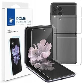 WHITESTONE DOME Premium Screen Protector [1SET 4PCS] for Samsung Galaxy Z Flip 3 - Anti-Shock, HD Clear, Self Healing EPU Film