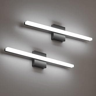 Combuh 2 Pack Bathroom Light Fixtures Black Vanity Lights Bar 24 Inch 14W Bathroom Lights Over Mirror IP44 Wall Sconces Cool White 6000K