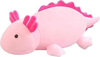 SQEQE Weighted Axolotl Plush Toy, Pink Axolotl Stuffed Animals Cute Plush Pillow, Cute Weighted Stuffed Animals Gifts for Girls & Boys Pink 23.6 Inch, 3.1 Lbs