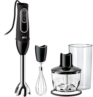 Braun Hand Blender Multiquick 5-600W With 600ml BPA-Free Beaker, 500ml Chopper, Whisk, Dual Speed, SplashControl & Powerbell Technology Mq 535 Sauce Black