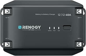 Renogy DC to DC Battery Charger 12V 40A, Intelligent Converter for Flooded, Gel, AGM, and Lithium Batteries, for RVs, Truck, Motorhome, Commercial Vehicles, Boats and Yachts
