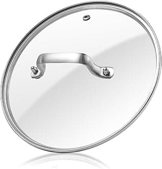 Antrader Tempered Glass Lid,12" Glass Covers for Pots,Pans and Skillets,1Set,Clear