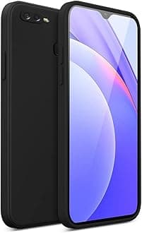 LIRAMARK Silicone Soft Back Cover Case for Oppo F9/F9 Pro/A5/A5s/A7/A11k/A12/Realme 2/2 Pro/U1 (Black)