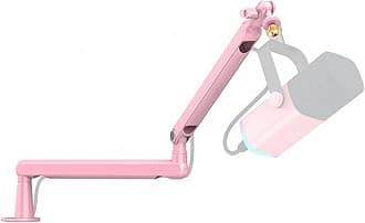 FIFINE Low Profile Boom Arm Mic Stand, Microphone Stand with Cable Management Channel, Desk Clamp, Screw Adapter for Streaming Podcast Recording, Adjustable Metal Mic Boom Arm Pink-BM88P