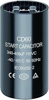 340-408 uf/MFD 110-125 VAC Round Start Capacitor ±20% 50/60 Hz CD60 Round Motor Well Pump Start Capacitor (340-408 uf/MFD)