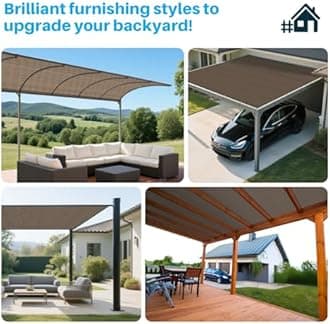 Patio Paradise 3' x 9' Sun Shade Cloth with Grommets Rectangle Shade Sail Straight Edge, Outdoor Patio Shade Canopy Pergola Cover UV Block Fabric for Backyard Deck Garden Activities, Brown