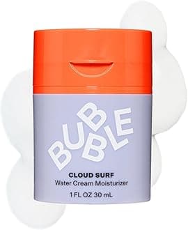 Bubble Skincare Cloud Surf Water Cream Moisturizer - Mattifying & Hydrating Moisturizer for Oily Skin - Lightweight Travel Face Moisturizer to Help Minimize Pores - Normal to Combination Skin (30ml)