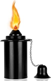 Torch Replacement Canisters (12 oz). Torch Refillable Canisters Bamboo Torch Fuel Can, Citronella Tabletop Torches Canister Outdoor for Patio Garden Decor, Black