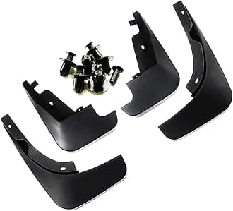 Autokaar O E Type Car Mud Flap Box Shape Splash Protection Guard Tyre Flap Complete Set of Front & Rear Tires for BYD Atto 3 (Set of 4, Black)
