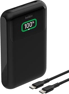 BoostCharge 3-Port Laptop Power Bank 20K with USB-C & USB-A Ports, Fast Charge USB-C Power Delivery, Portable Charger for MacBook, iPhone 16, 15 Series, iPad Pro, Galaxy S24 & More - Black