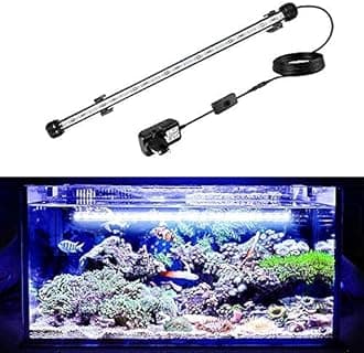 GreenSunSubmersible LED Aquarium Light, Waterproof Fish Tank Light Underwater Crystal Glass Lights Suitable for Saltwater and Freshwater(Blue and White)-22.8 inch(58 cm)