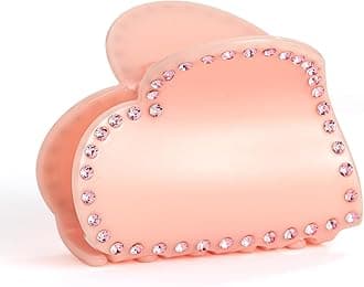 LILIE&WHITE Heart Hair Clips For women With Rhinestones Trendy Hair Clip With Claw Pink Claw Clips Unique Strong Hair Fixation Hair Claws Fashion Jewelry