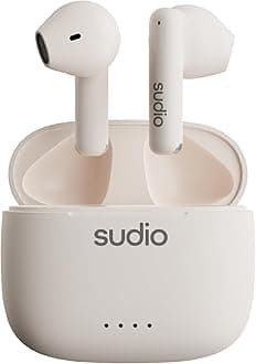 SUDIO A1 (White) Wireless Earphones, Open Earphones, Bluetooth 5.3, IOS and Android Compatible, IPX4 Level, Waterproof Design, Scandinavian Design, SDGs, Sustainable, Gift
