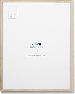 Opposite Wall - 22x28 in - Natural Solid Oak Wood Picture Frame - Lightweight, Versatile & Shatterproof - Wall Hanging Poster or Photo Frame - Wall Decor for Office, Gallery & Home