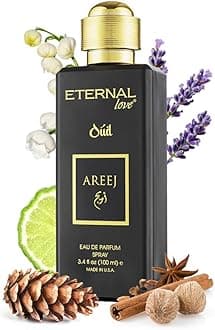 - Eternal Love Areej Oud - Long Lasting Unisex Eau de Parfum - Warm Spicy Oriental Fragrance with Oud & Tobacco - Dubai Inspired Arabic Scent - 3.4oz