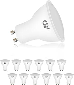 GY GU10 LED Bulbs 12 Pack Spotlight Cool White 6500K,8W 800lm Energy Saving LED Bulbs,Equivalent to 80W 120° Wide Beam for Ceiling Non-dimmable