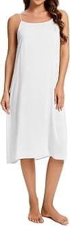 - Women 100% Cotton Long Full Slips for Under Dresses Camisoles Slip Dress Cami Dress Chemise Petticoat