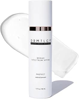 DRMTLGY Anti Aging Clear Face Sunscreen and Facial Moisturizer with Broad Spectrum SPF 45. Oil Free, Zinc Oxide Sunscreen For Sensitive Skin and Acne Prone Skin.