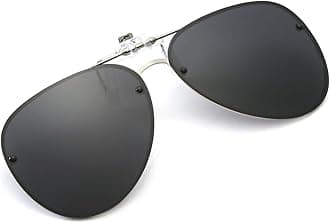 YAMEIZE Polarized Lens Clip on Sunglasses - Anti-Glare Pilot Glasses for Women Men Flip Up Rimless Clip Eyewear Driving Travelling Outdoor…