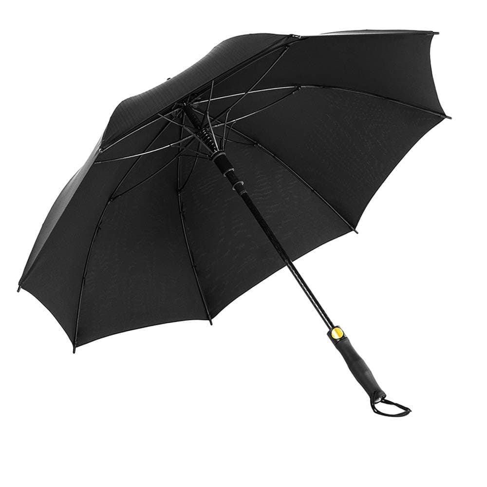 AmaGo Double Layer Inverted Umbrella – Upside Down Inside Out Reverse Umbrella,C-Shape Handle & Self-Stand to Spare Hands, Carrying Bag for Traveling (Black)