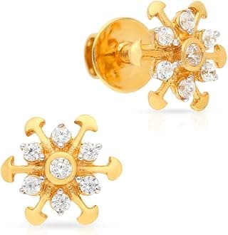 18kt Gold Earrings for Women | 18k Gold Earrings for Birthday, Anniversary, Valentine's Day & Festival Gift | 18 kt (750) BIS Hallmark Certified Gold Stud Earrings