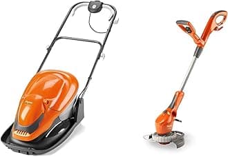 Flymo EasiGlide 330 Hover Collect Lawn Mower - 1700W Motor, 33cm Cutting Width, 20 Litre Grass Box, Folds Flat & Contour 500E Electric Grass Trimmer and Edger, 500 W, Cutting Width 25 cm
