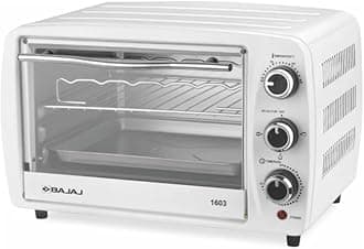 Bajaj 1603 16 Litres Oven Toaster Grill (16L OTG) With Baking & Grilling Accessories| 1200 W | Oven For Kitchen With Transparent Glass Door| 2 Year Warranty by Bajaj| White