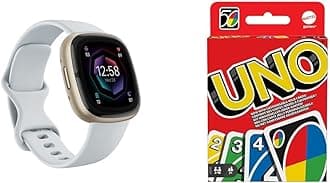 Fitbit Sense 2 Health and Fitness Smartwatch with built-in GPS, advanced health features& Mattel Games UNO, Classic Card Game for Kids and Adults for Family Game Night
