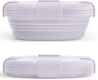 STOJO Collapsible Sandwich Box – 24oz, Reusable Food Storage Container, Silicone Bowl for Hot/Cold Food – Meal Prep, Lunch, Camping, Hiking – Dishwasher Safe (Set of 1, Lilac)