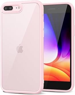 LoeoeL for iPhone 8 Plus/ 7 Plus Case Clear, Transparent Hybrid Phone Case [Hard Plastic & Soft Silicone Bumper] Acrylic Non Yellowing Thin Slim Protective Cover for Women, Light Pink