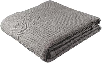 GILDEN TREE Waffle Towels Quick Dry Lint Free Thin Bath Sheets 40x80 Oversized Extra Large for Adults, Classic Style (Pewter)