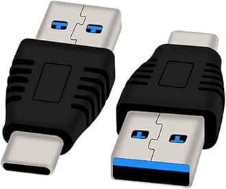 Type-C Male to USB3.0 Male Adapter，USB C to USB A 5G 3A Converter, USB 3.1 AM to cm Support Data Synchronization and Charging, Suitable for Mobile Phones, Computers, Notebook Computers,2-Pack