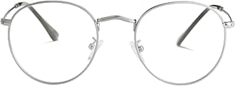 Classic Round Metal Clear Lens Glasses for Women Men Circle Frame Non-Prescription Eyeglasses