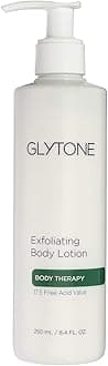 Glytone Exfoliating Body Lotion for Dry Skin, 17.5% PFAV Glycolic Acid Moisturizing Lotion, Reduce Keratosis Pilaris Bump, Fragrance Free Body Exfoliant, Revitalizing skin moisturizer, 8.4 Fl.Oz