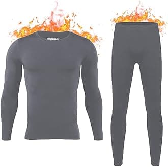 Long Johns Thermal Underwear for Men Skiing Winter Warm Hunting Gear Fleece Lined Base Layer Set Top Bottom