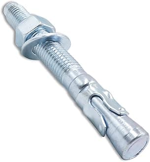 3/4" x 6-1/4" Wedge Anchor, Concrete Anchors Zinc Plated, Heavy Duty Expansion Bolt Fasteners for High Strength Concrete Bricks/Blocks, Natural Stone, 4 PCS