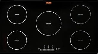 Electric Cooktop, 5 Burners, 36'' Induction Stove Top, Built-in Magnetic Cooktop 9200W, 9 Heating Level Multifunctional Burner, LED Touch Screen w/Child Lock & Over-Temperature Protection