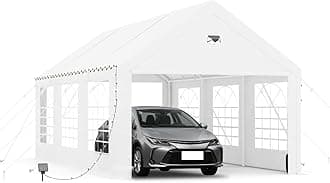 Carports 10X20 Heavy Duty,Car Ports with 180G Removable Side Walls,Carport Canopy,Car Shelter All Weather,Portable Car Port Garage,White