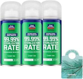 Glodway Car Air Freshener Spray,Deodorizer Odor Eliminator Remover Fogger,Long Lasting Green Tea Scent,6 Ounce(Pack of 3)