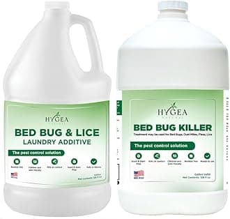 Hygea Natural Bed Bug & Lice Elimination Duo Kit- Includes Lice & Bed Bug Spray & Laundry Additive - Gentle Formula - Effective Pest Control for Home & Travel (2 Pack, 1 Gallon Each)