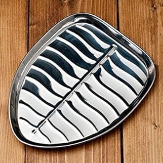 Jonty Heavy Duty Stainless Steel Banana Leaf Shape Dinner Plate Mess Trays for Kids Lunch, Camping, Events & Every Day Use Kitchenware in Various Length Sizes (42 CM)
