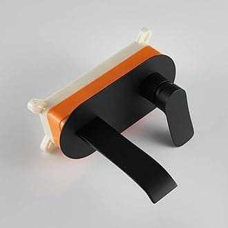 MUYEDRAIN Waterfall Wall Mounted Bathroom Sink Faucet with Single Handle 2 Hole Lavatory Faucet Solid Brass Basin Mixer Tap in Black