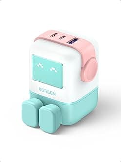 UGREEN Uno Charger 65W USB C Charger Nexode 3-Port GaN Fast Charger Plug Type C Power Adapter Compatible with MacBook Pro, iPhone 17 Pro/Air/17/16/15, Galaxy S24/S23, Pixel 9, Steam Deck, (Blue)