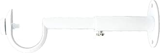 Urbanest Adjustable Solid Zinc Curtain Rod Bracket Wall Holder, Fits Up to 1 1/8" or 1 1/4" Rod, 1 Piece - Glossy White