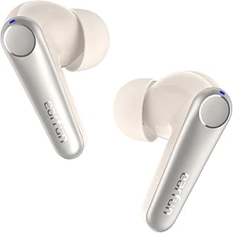EarFun Air Pro 3 Noise Cancelling Wireless Earbuds, Qualcomm® aptX™ Adaptive Sound, 6 Mics CVC 8.0 ENC, Bluetooth 5.3 TWS Earbuds Wireless, Multipoint Connection, 45Hours, App Customize EQ, Oat White