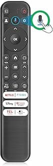 Smart Voice Replacement for TCL Remote, for TCL Goolge TV, Android Mini-LED QLED 4K UHD, Compatible with QM8, QM7, Q7, Q6, Q5, S5, S4, S3 Series, 6 Shortcuts Prime, Netflix, YouTube