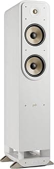 Polk Audio Signature Elite ES55 Tower Speaker - Hi-Res Certified, Dolby Atmos & DTS:X Compatible, 1" Tweeter & (2) 6.5" Woofers, Power Port Technology for Effortless Bass, Elegant White-Washed